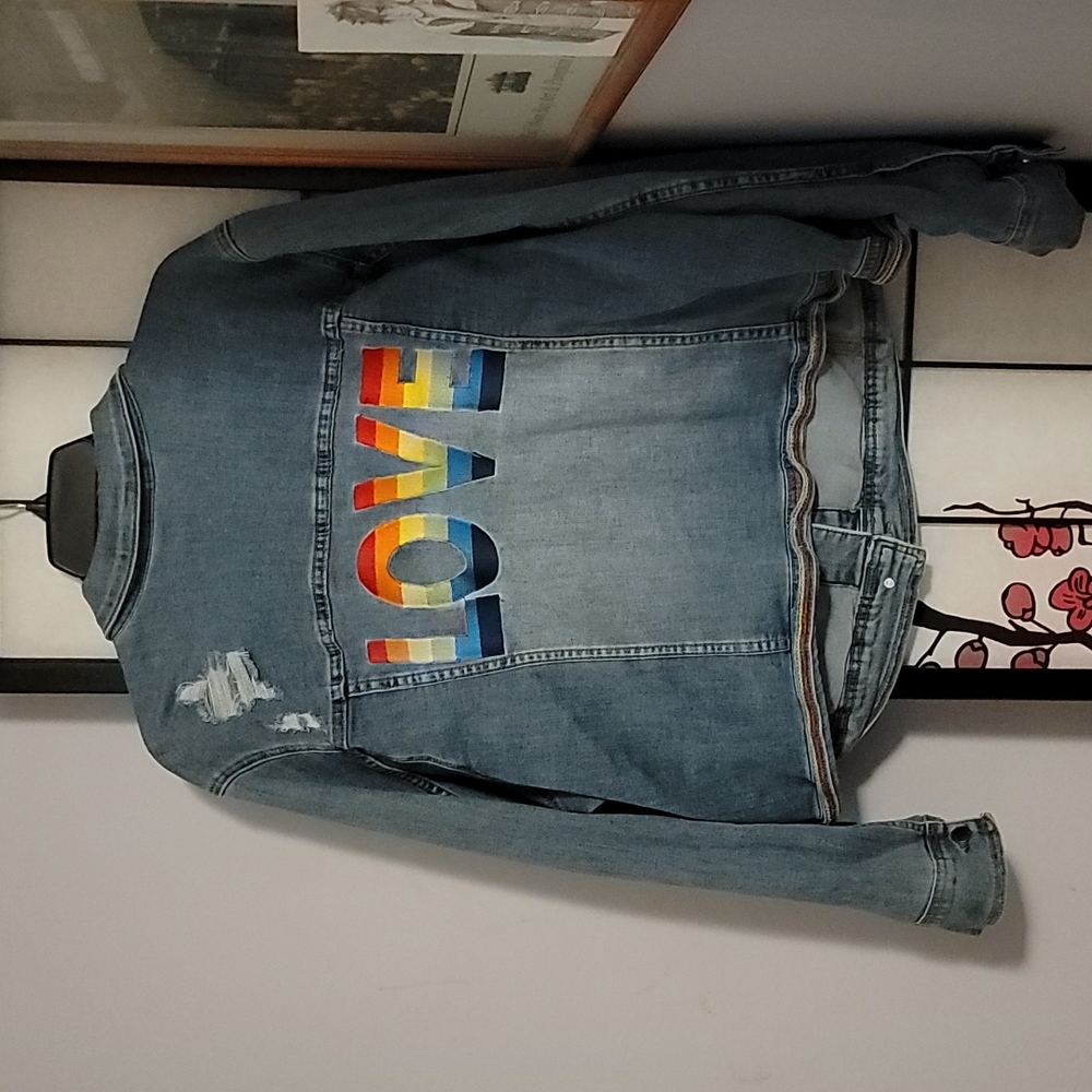 Pride Frayed Jean Jacket